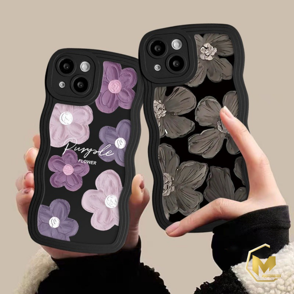 SS833 SOFTCASE SILIKON CASE CASING PURPLE FLOWER OIL PAINTING FOR REALME C53 NFC C17 7I C20 50I C11 2021 C21 C21Y C25Y C30 C30S 50I C31 C33 C35 50A PRIME V23 5G C55 NARZO N53 MA4971