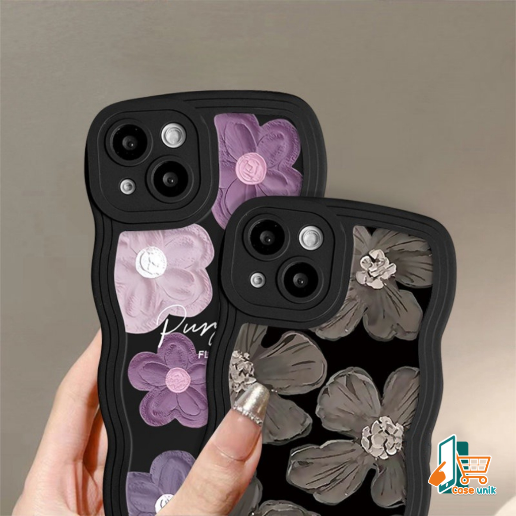 SS833 SOFTCASE SILIKON CASE CASING PURPLE FLOWER OIL PAINTING FOR VIVO Y83 Y91 Y93 Y91 Y91C Y1S  V5 V5S V5LITE Y66 Y67 V7+ V20 V21E V21 V25 V25E V25 V27 PRO S16 V27E S16E CS6048