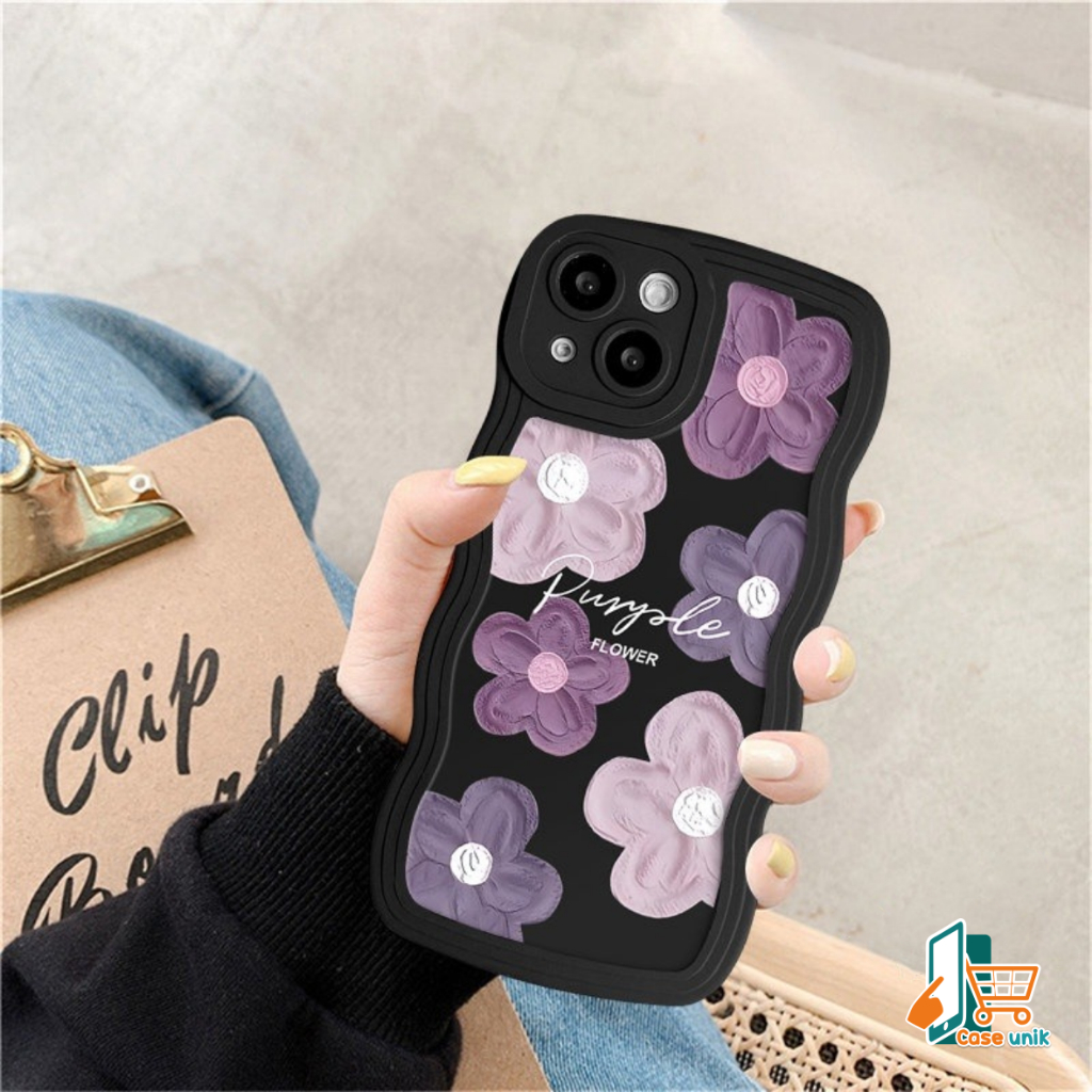 SS833 SOFTCASE SILIKON CASE CASING PURPLE FLOWER OIL PAINTING FOR IPHONE 6 6S 6+ 7 7+ 8 8+ X XS XR 11 12 13 14 PRO 11 12 13 14 PROMAX CS6049