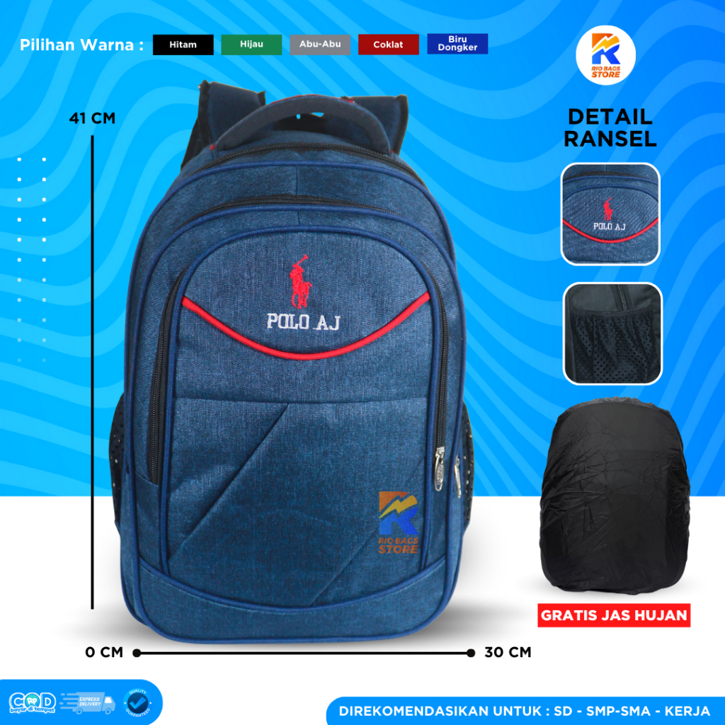 TAS SEKOLAH POLO ANAK SD-SMP-SMA / TAS KERJA POLO UNISEX