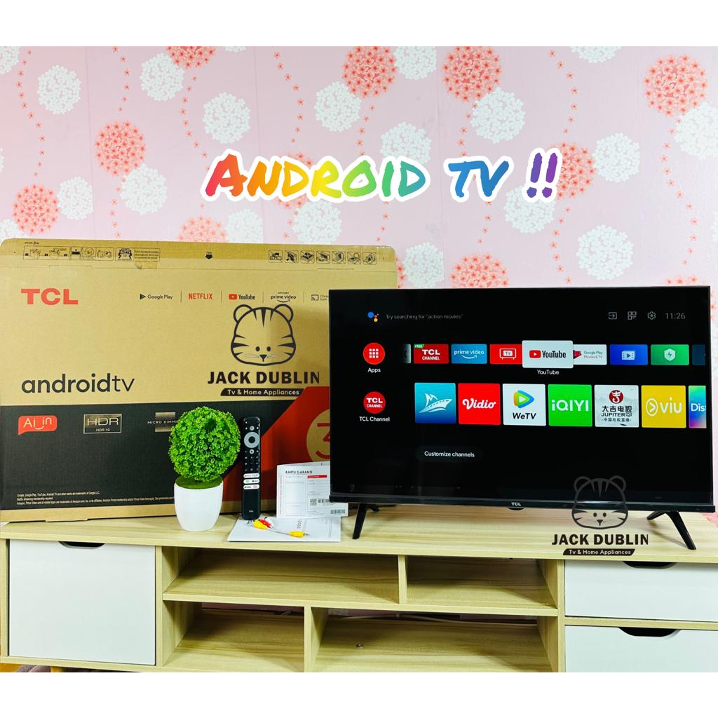 TV LED TCL 32 INCH 32A3plus 32A3+ ANDROID 11.0 SMART ANDROID TV REMOTE VOICE COMMAND TIPE TERBARU 2022 GARANSI RESMI