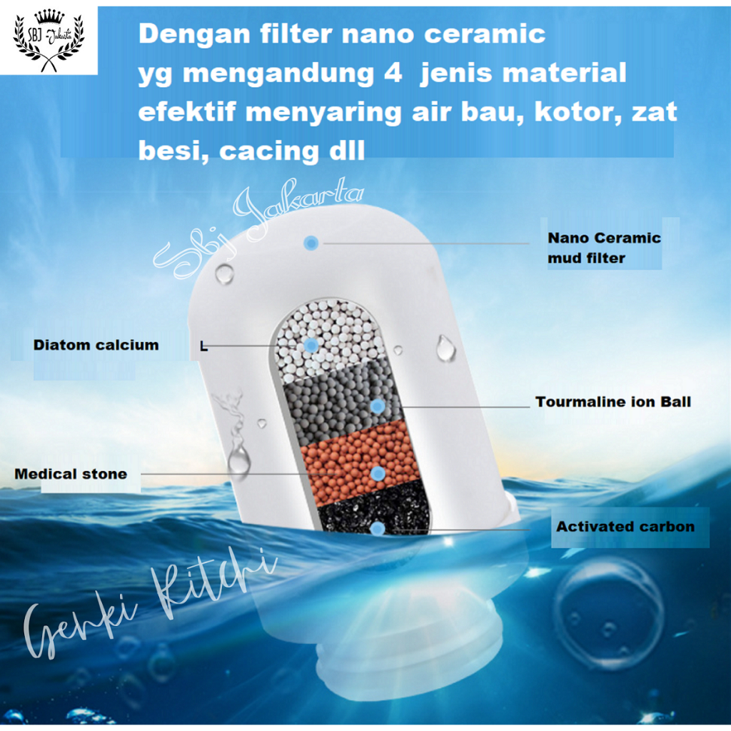 SBJ Nano keramik water filter Saringan Air Filter keran Karbon Aktif