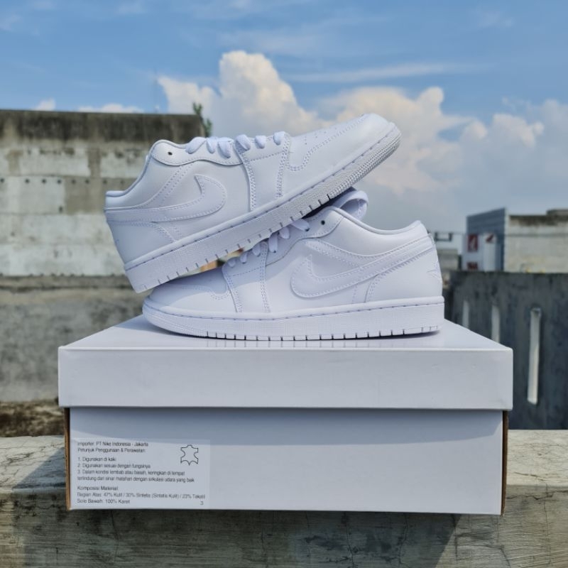AIR JORDAN 1 LOW TRIPLE WHITE (W)