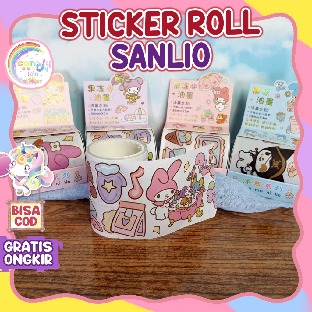 Stiker Roll Karakter San San Lucu