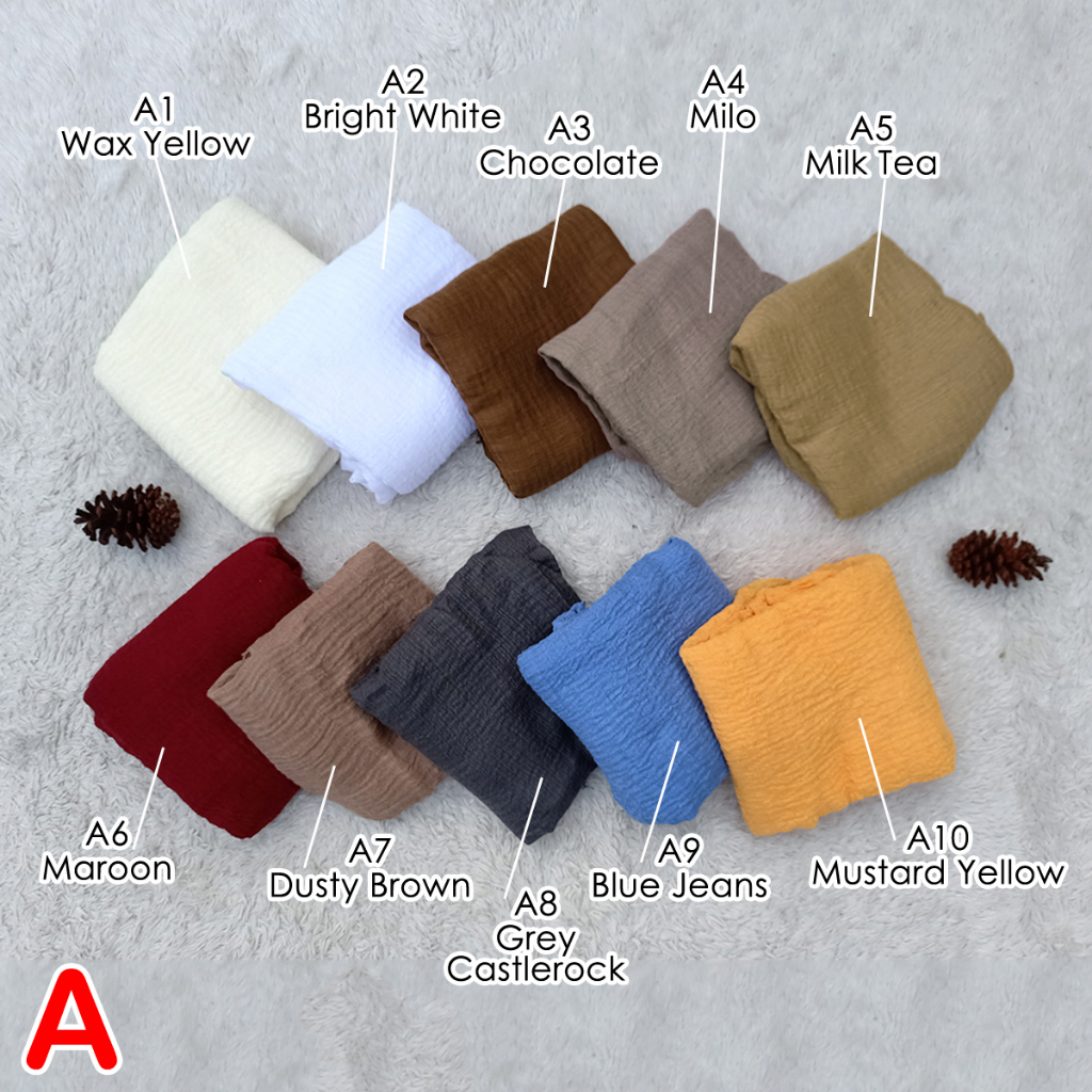 PASHMINA CRINKLE / PASHMINA CRINCKLE / PASHMINA CRINCLE SHAWL / JILBAB CRINKLE PASHMINA - A28