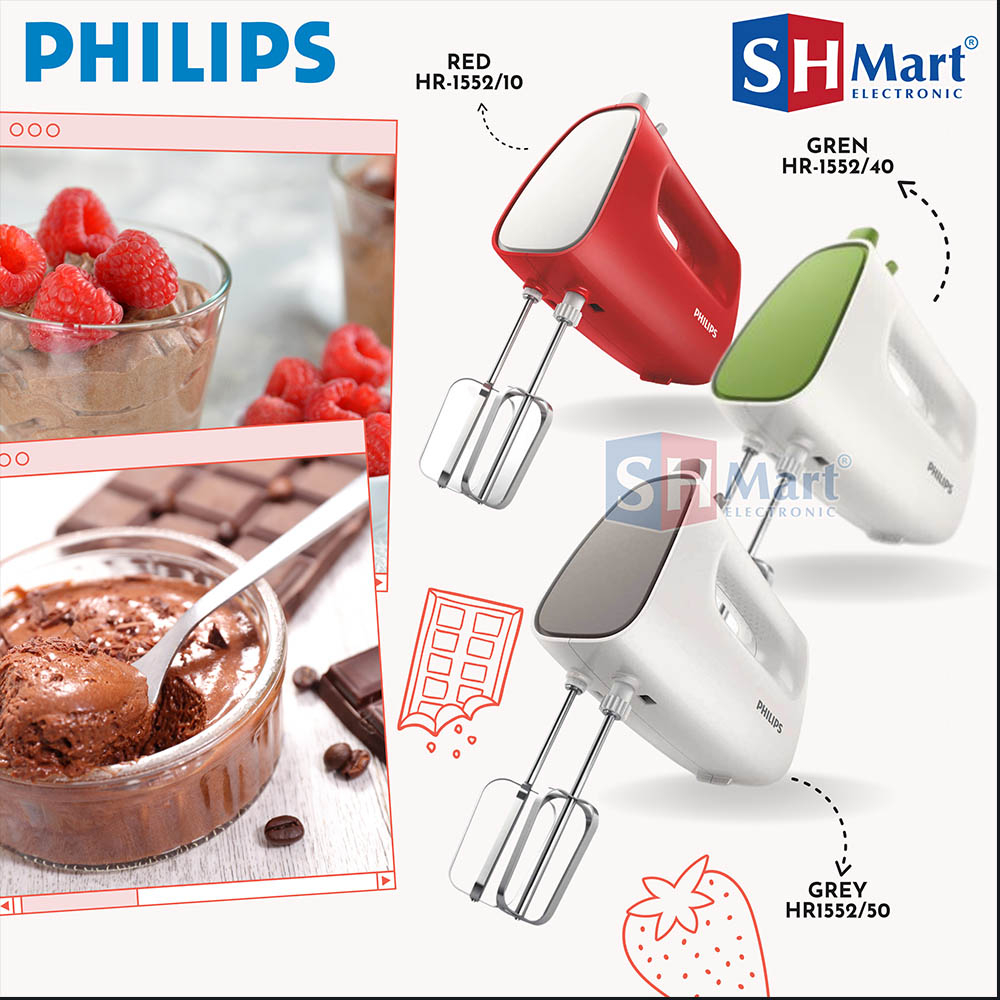HAND MIXER PHILIPS HR-1552 / HR1552 GARANSI RESMI