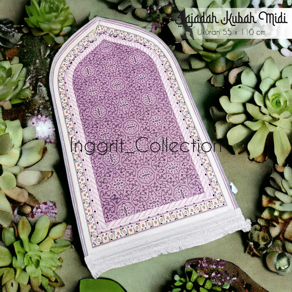 Sajadah Kubah Terbaru Ukuran Midi/ Satu saf, Sajadah elegan Cantik Premium Turki Anti Slip