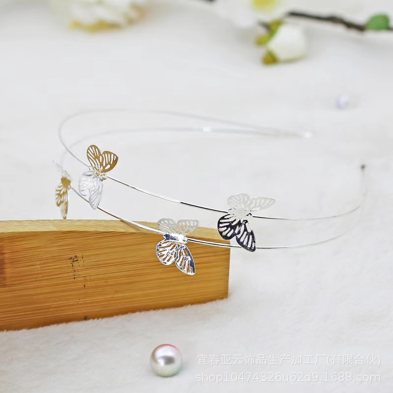 (Hello Girl)B79 Bando Wanita Metal Hias Kupu Kupu Gaya Korea Import