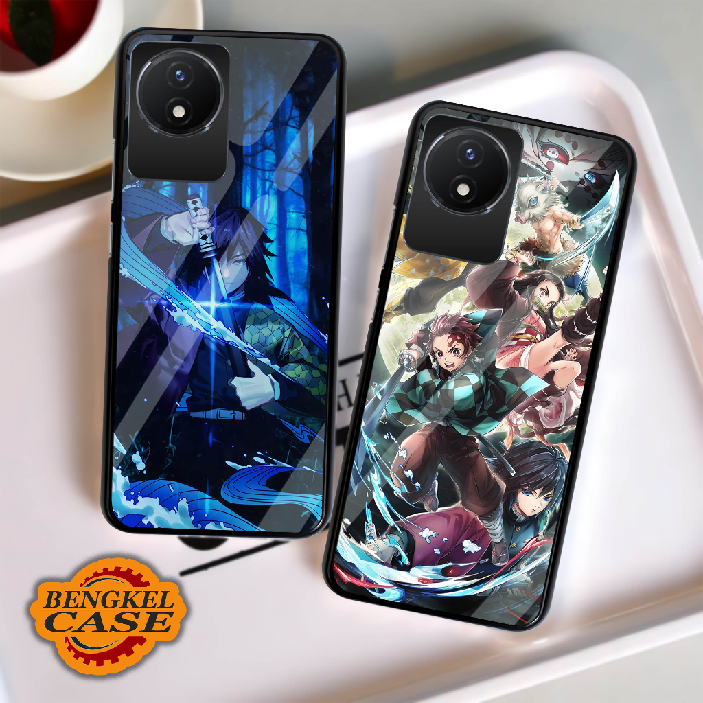 (BS16) Case Kilau Vivo Y02 | Casing Hp Vivo | Pelindung Smartphone | Bengkel Case | Demon Slayer