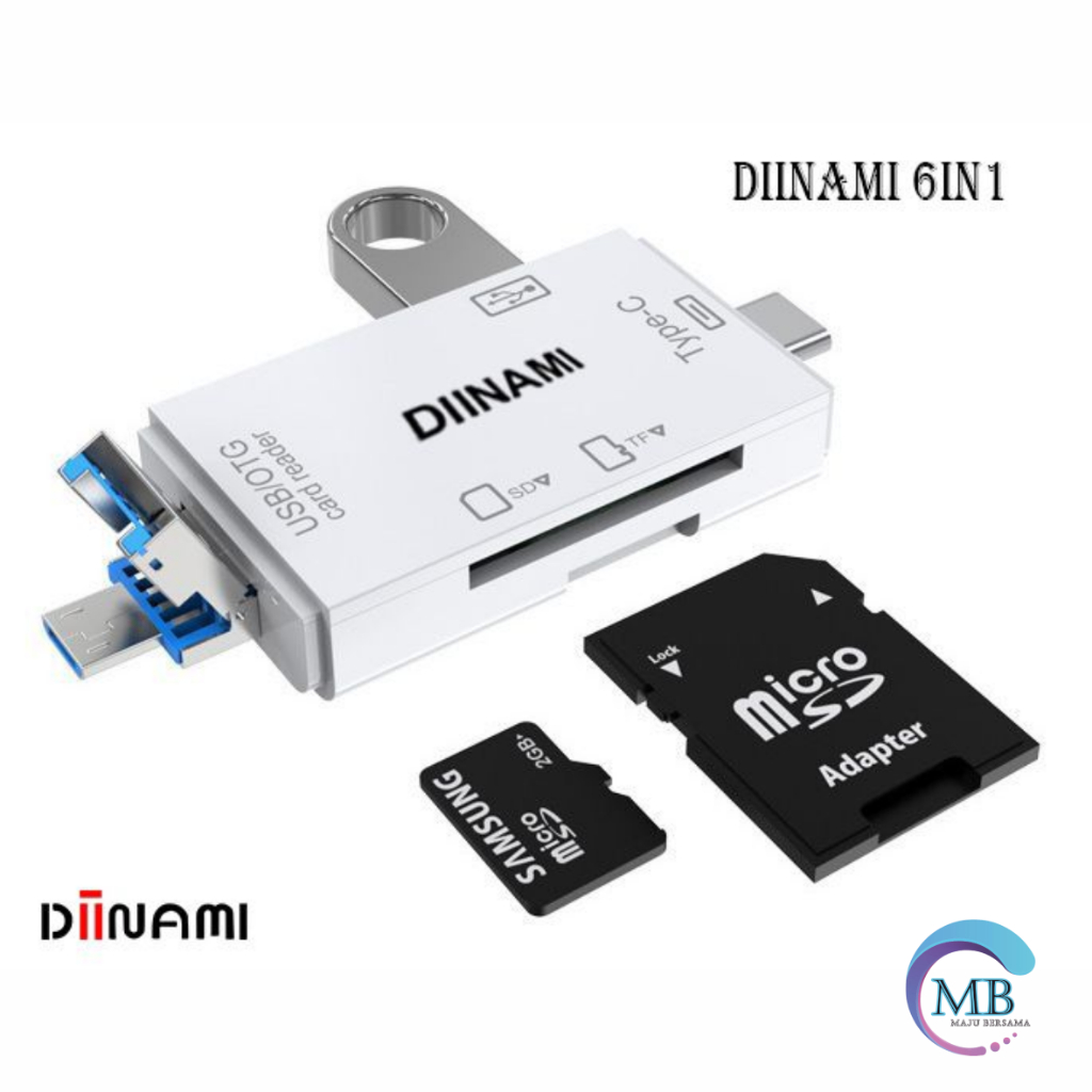 DIINAMI High Speed 6 in 1 OTG Card Reader USB 3.0 SD TF Micro SD Card Reader Type C Micro OTG Card Reader MB8167