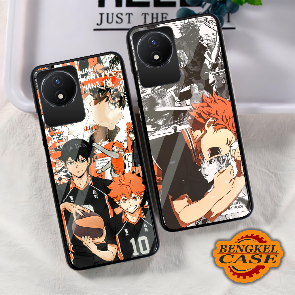 (BS22) Case Kilau Vivo Y02 | Casing Hp Vivo | Pelindung Smartphone | Bengkel Case | Haikyuu