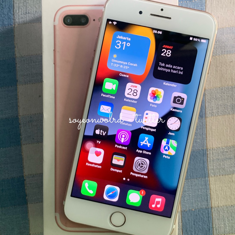 booked | iphone 7plus 128gb rosegold