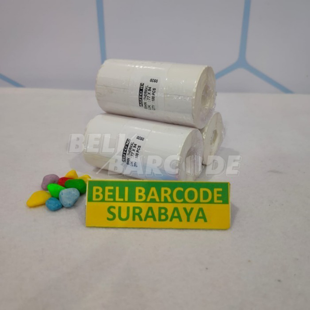 STIKER LABEL BARCODE THERMAL 77 X 94 - 77mm X 94mm CORE KECIL 100pcs