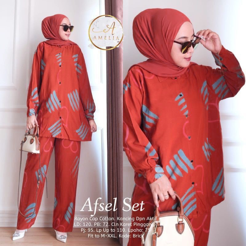 Setelan Rayon Adem Premium Kancing Depan Oneset Kerah Lengan Panjang Setelan Jumbo Wanita Terbaru