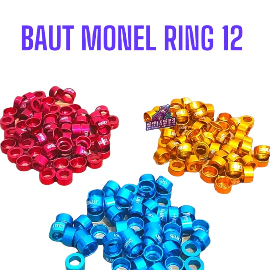 MONEL BAUT AKSESORIS VARIASI MOTOR BAHAN ALUMINIUM RING 12 UNIVERSAL ISI 20PCS/RING MONEL UKURAN BAU