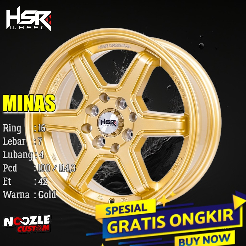 VELG MOBIL JAZZ AVANZA R16 TYPE HSR MINAS LUBANG 4 PELEK RACING RING 16