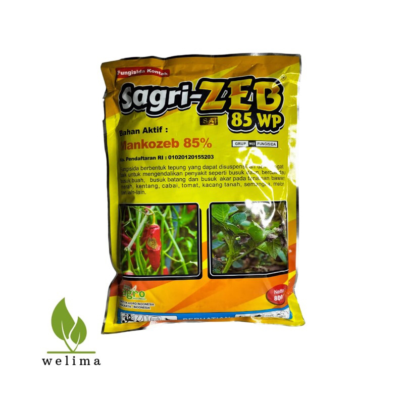 Fungisida Sagrizeb Mankozeb Kuning 85 WP 800gr