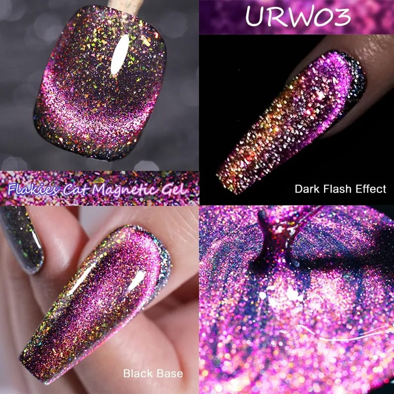 UR SUGAR Flakies Cat Magnetic Gel Nail Polish 7ml UV Led Nail Art / Kutek / Cat Kuku