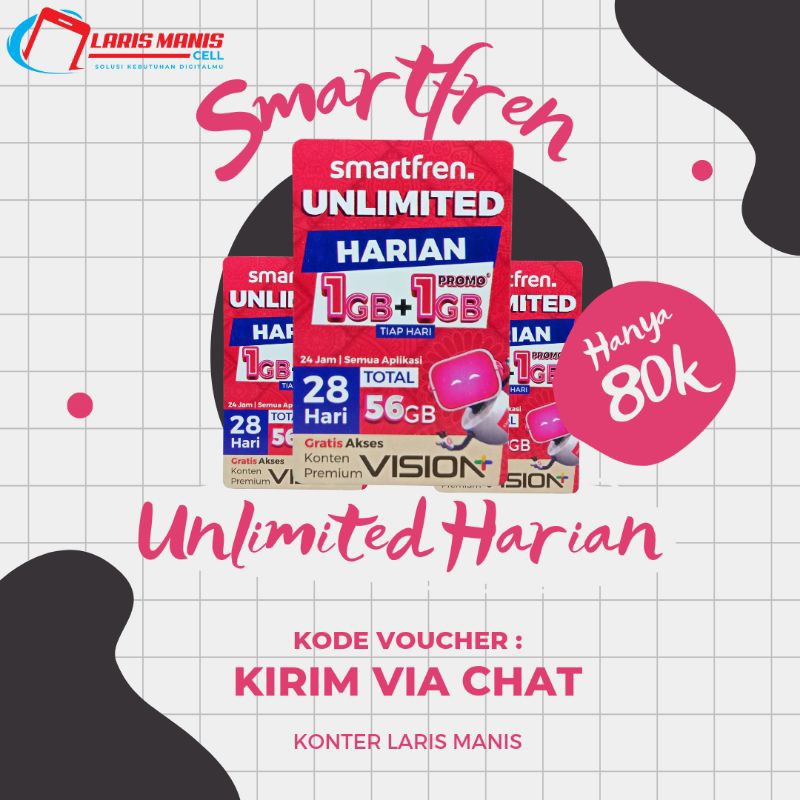 Paket Internet Smartfren Unlimited Harian 1+1 30 Hari