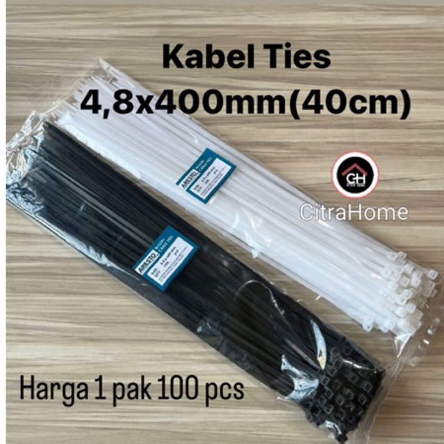 

Kabel Ties Aresto 4,8x400mm Putih & Hitam (100pcs) JunDW