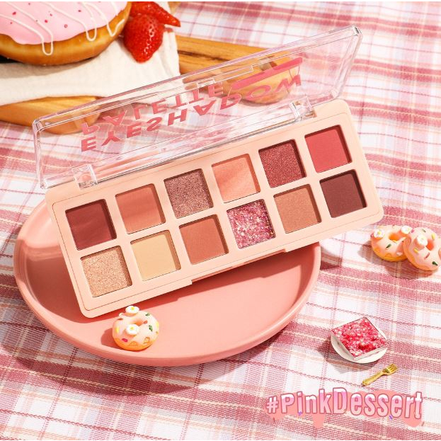 PINKFLASH Eyeshadow Palette Pink Dessert 12 shades High Pigment Long-lasting Soft-smooth