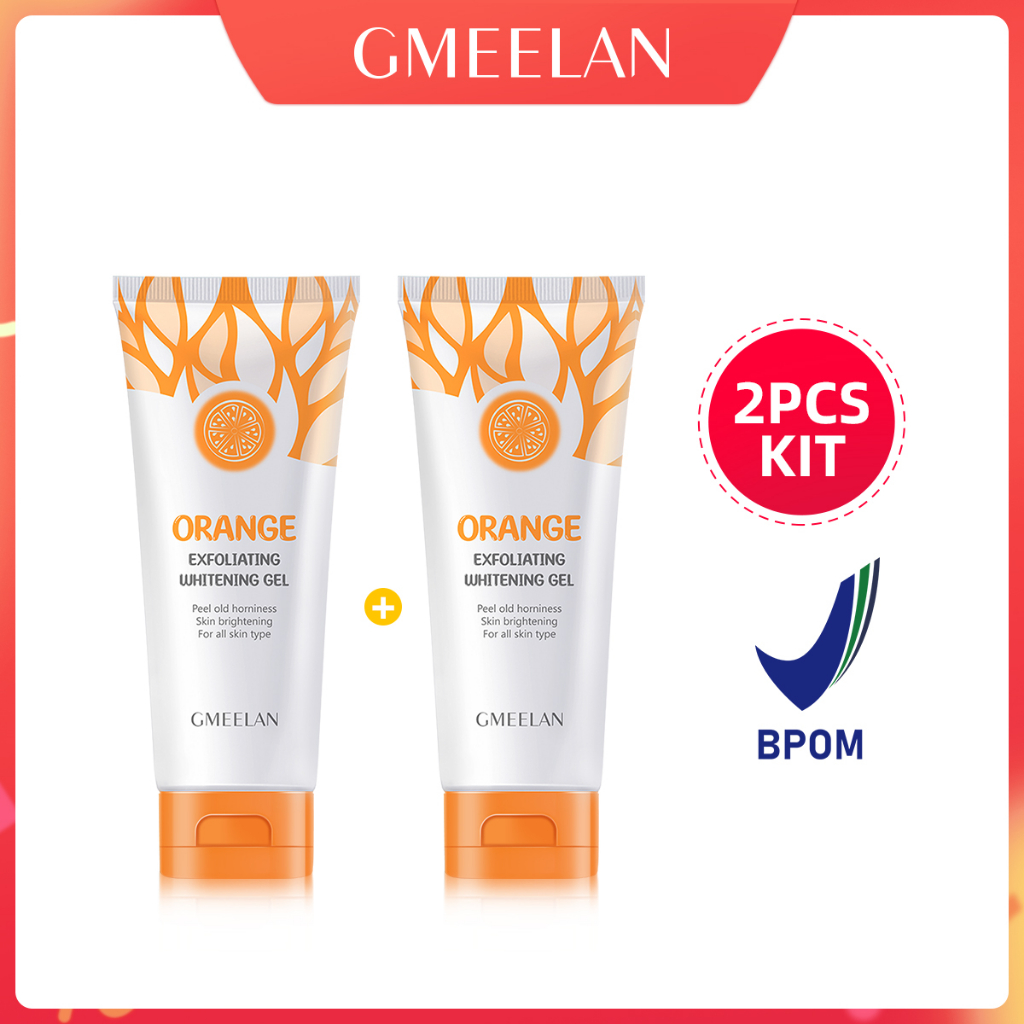 GMEELAN SET Orange Exfoliating Gel Facial Glowing Blackhead Cleaner Body Exfoliating 1Menit