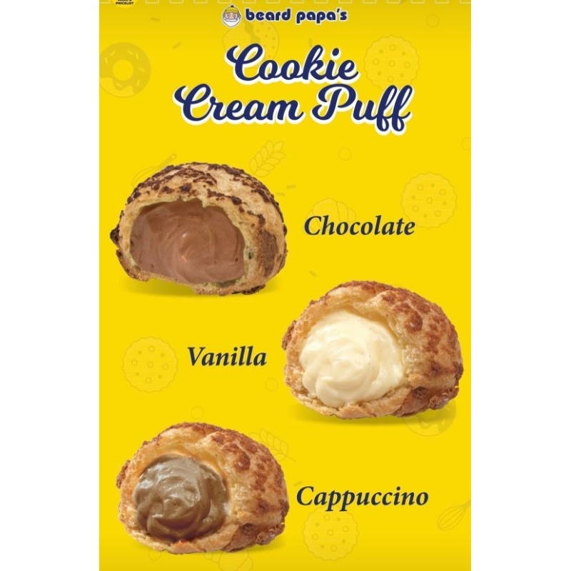 Beard Papa's Pie Cookie Eclair Almond White Kaze Kaze Cream Puff