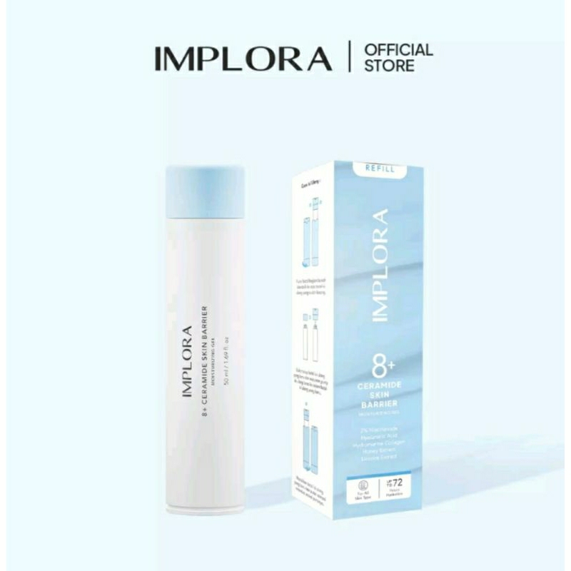 IMPLORA 8+ CERAMIDE SKIN BARRIER MOISTURIZING GEL FULL SIZE 50ML / REFILL 50ML