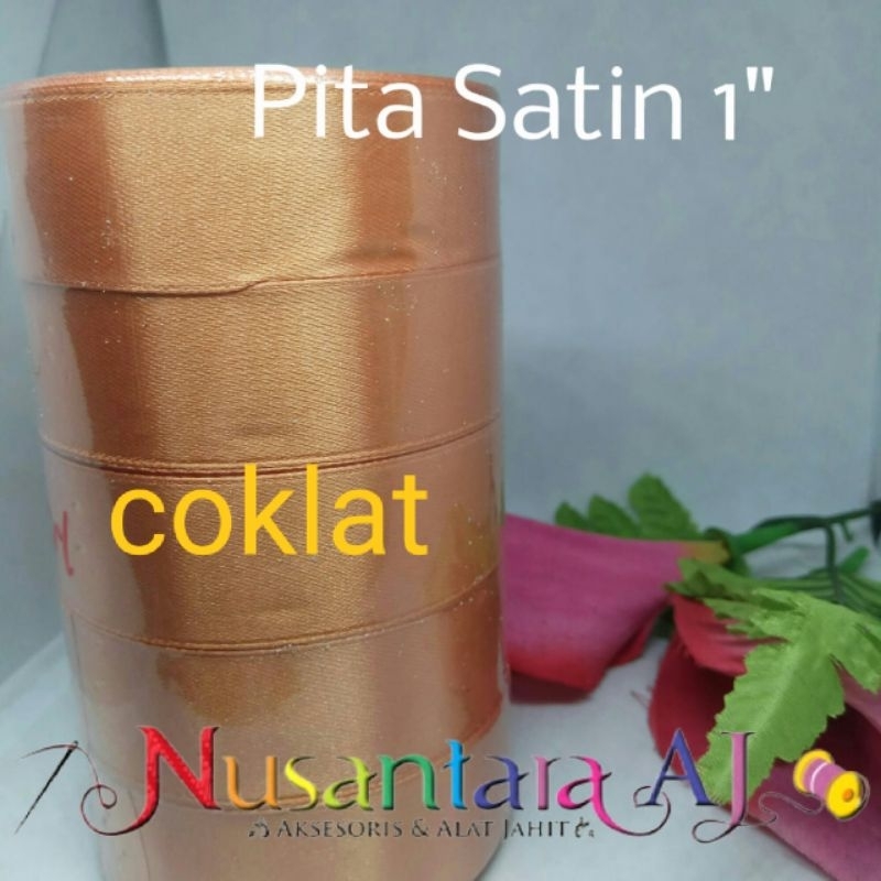Pita Satin 1&quot; / Pita Satin 2,5cm per roll, Pita satin 1 inch Monokrom series