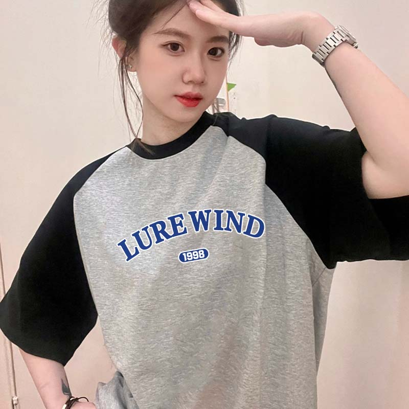 Baju Wanita Letter Atasan Wanita Oversize Kaos Putih T-shirt Couple Korean Style