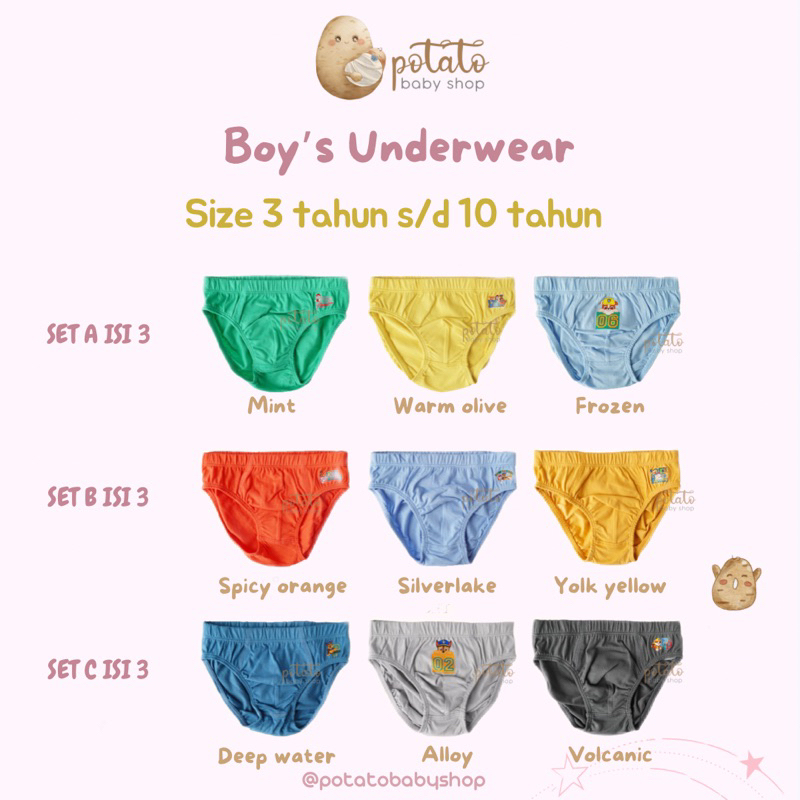 Bohopanna Boy's Underwear 3Years s/d 10Years - Celana Dalam Boho Baby