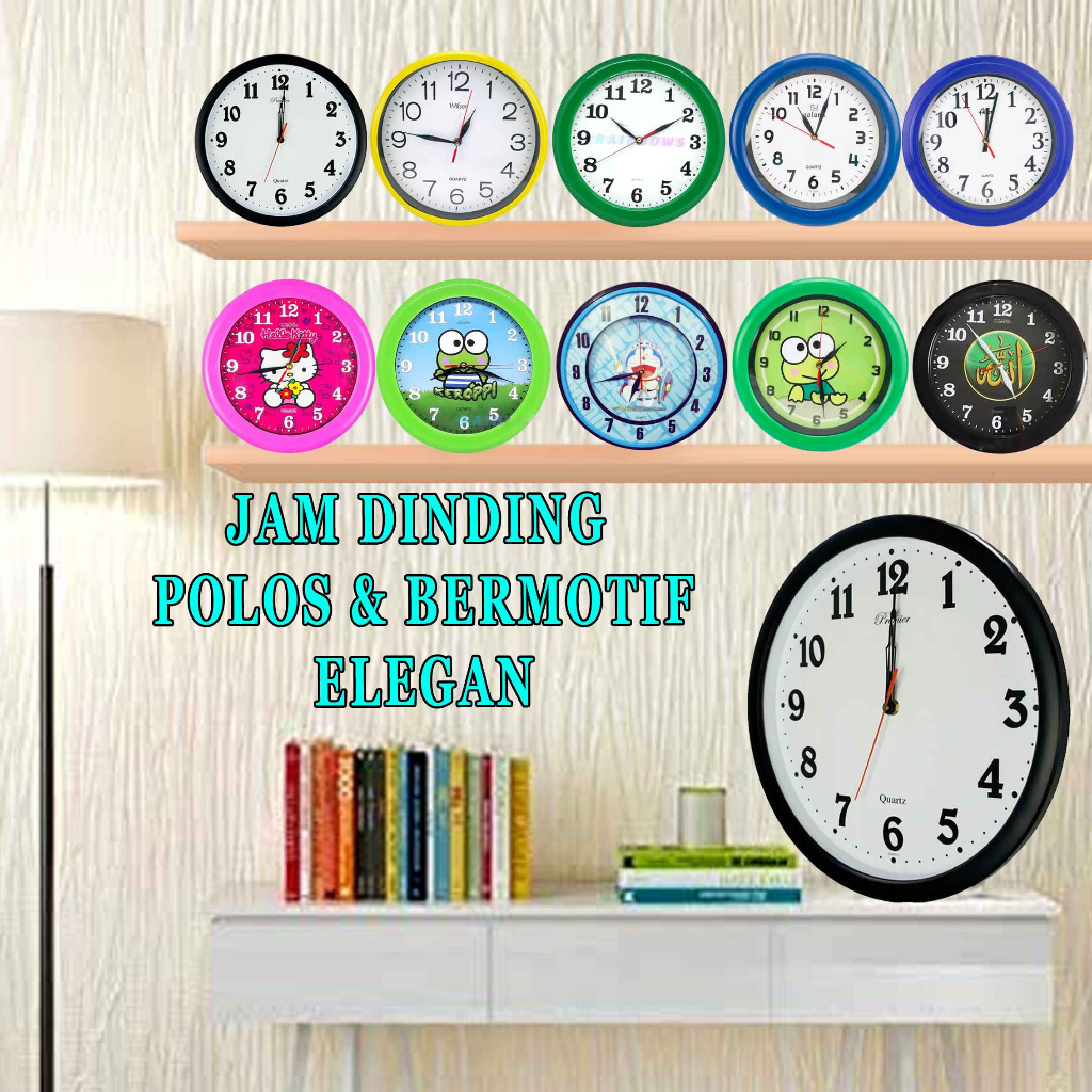 Jam Dinding Bulat * Jam Dinding * Jam Polos &amp; Karakter