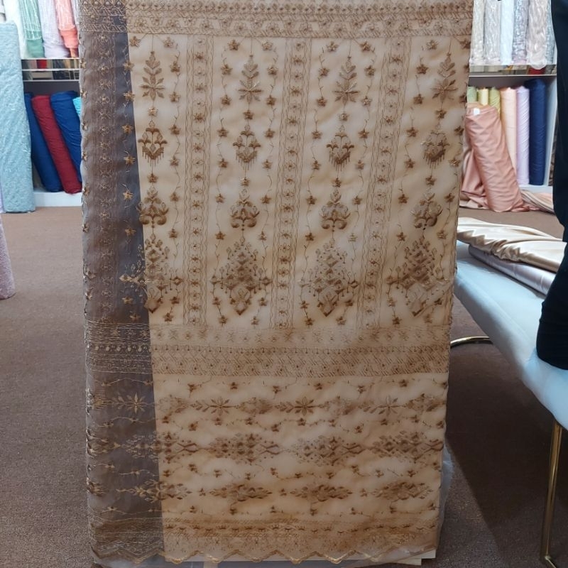 BAHAN KAIN ORGANZA MOTIF/ORGANZA BORDIR/ORGANDI BORDIR