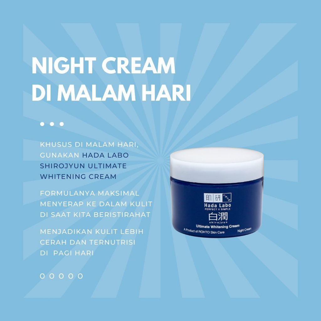 Hada labo Shirojyun Whitening night cream krim malam 40gr