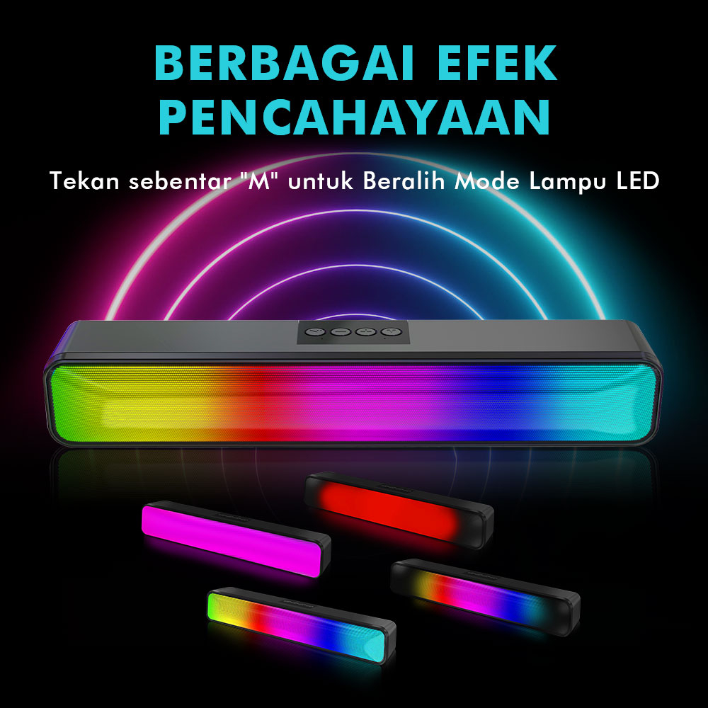 Popcorn Speaker Bluetooth Soundbar Wireless Multifunction RGB Desktop Bluetooth Speaker Built-in 2000mAh Battery