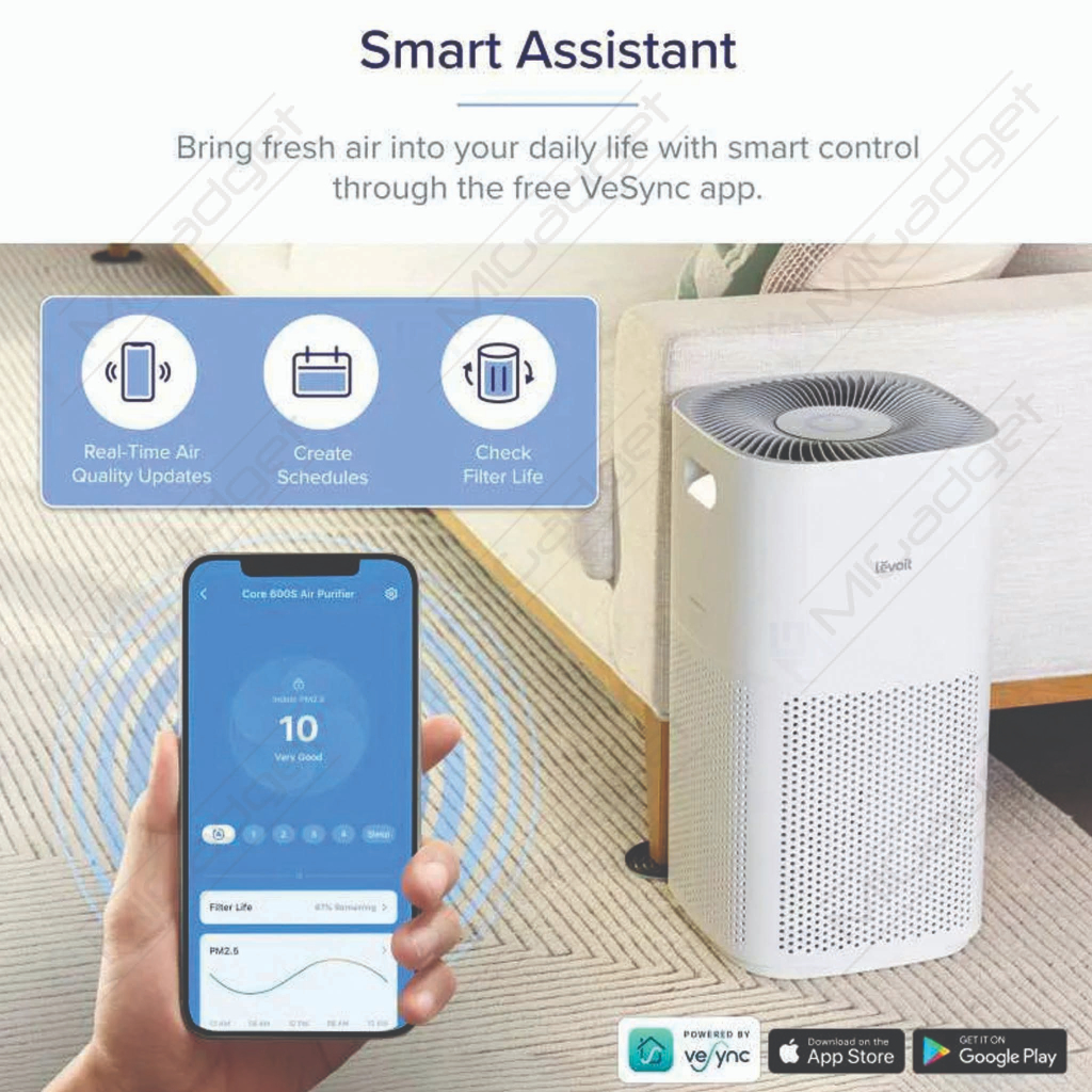 Levoit Core 600S Air Purifier Smart WiFi True HEPA Voice Control