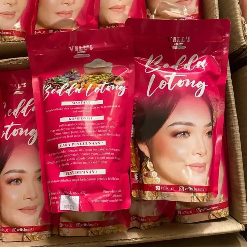 Bedda Lotong Velis Lulur Hitam / Vell's Beauty 450gr Ori BPOM