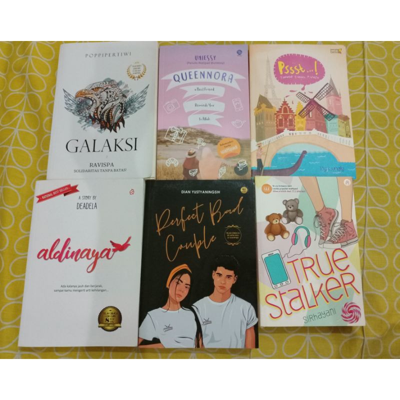 [Preloved Novel Original ] True Stalker, Galaksi, Aldinaya, Perfect Bad Couple, Queenora, Pssst