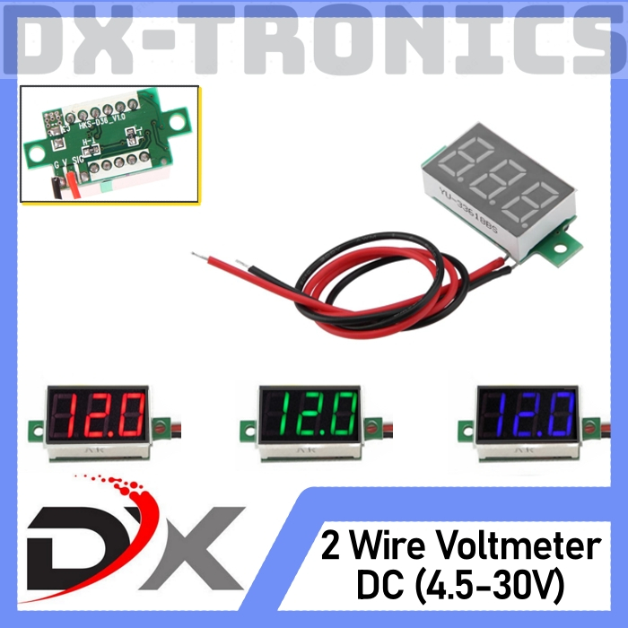 Digital Voltmeter DC 30V Mini Volt Meter 0.36&quot; 2 Kabel 4.5-30V