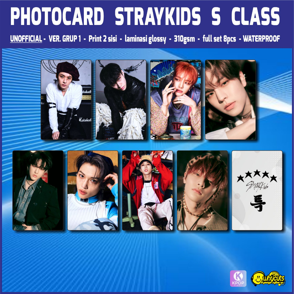 Unofficial Photocard Premium STRAYKIDS S CLASS / print 2 sisi / laminasi glossy / anti air / isi full set sesuai gambar