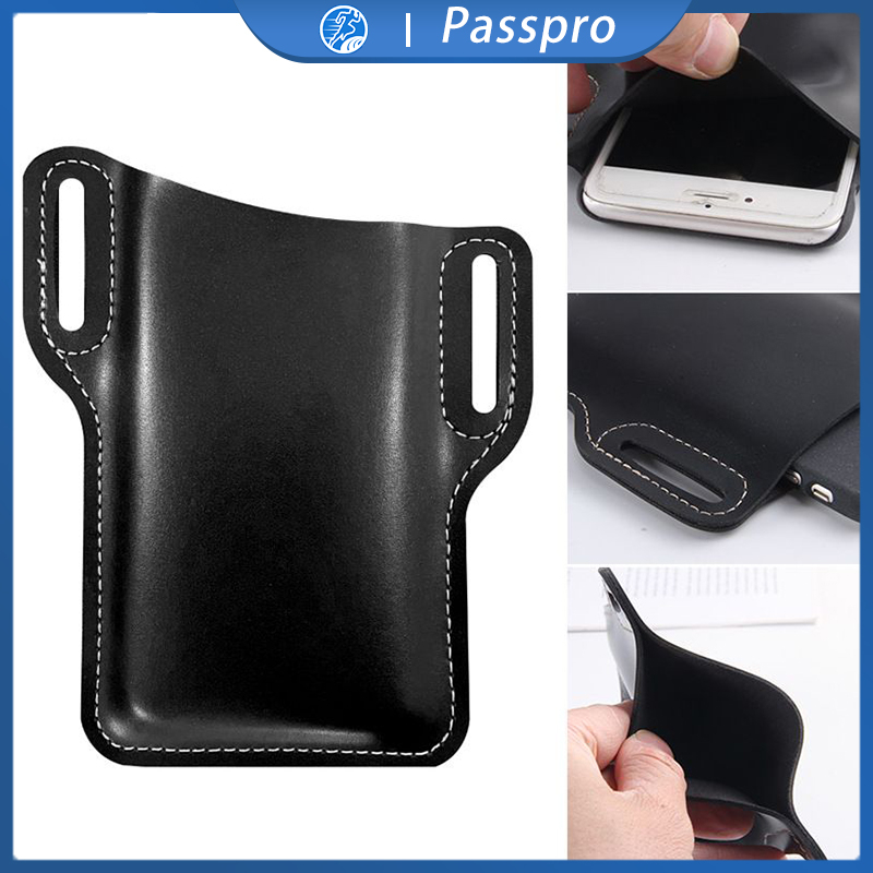 4/5/6 Inci Sarung Hp Pinggang Dompet Tas Hp Pinggang Bahan Kulit Untuk Iphone Samsung Xiaomi Oppo Vi