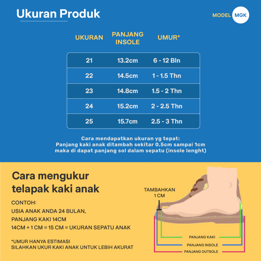 LAPAGO - Sepatu Sneaker Casual Anak Laki Laki Perempuan Import Usia 1 - 3 Tahun Type MGK