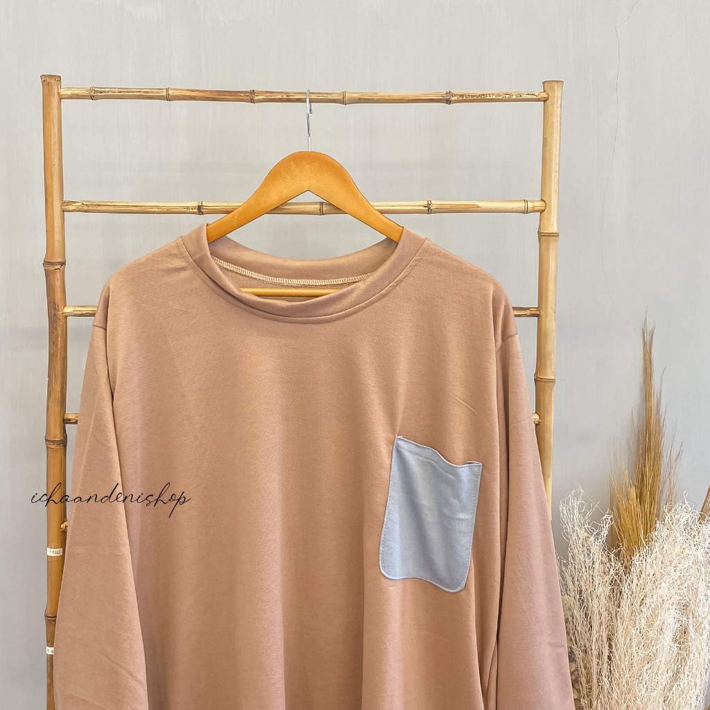 ICH - Kalissa Kaos Oversize Pocket Big Size Babyterry Tshirt Korean Style Kaos Basic Jumbo