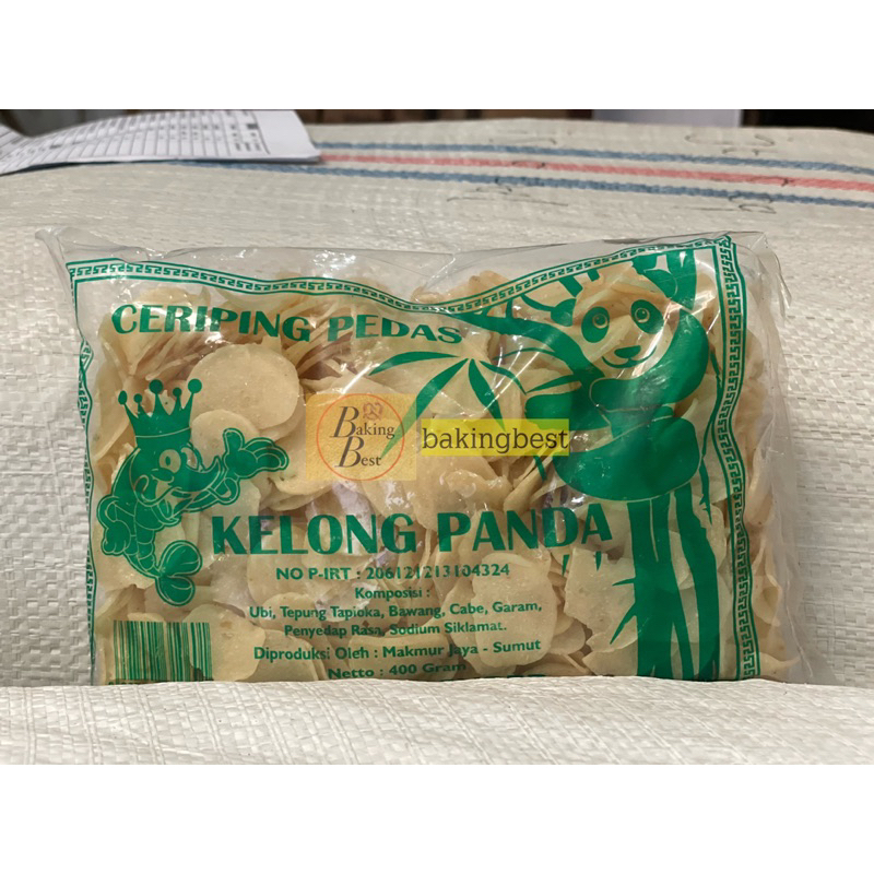 

Kerupuk (Ceriping Pedas) murah merek Kelong Panda Halal Tersedia 200 gram & 400 gram