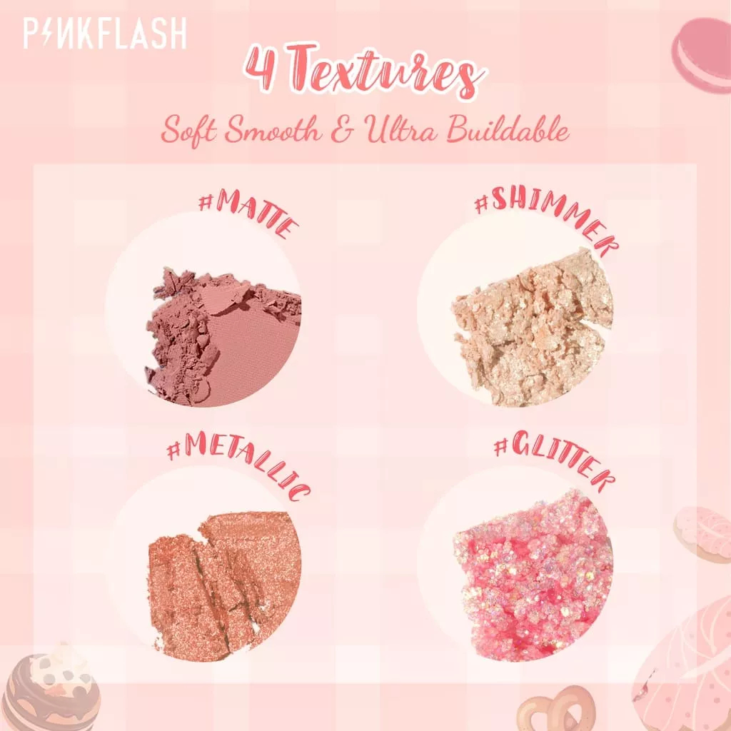 PINKFLASH eyeshadow pro touch 12 shades / eyeshadow palette pink dessert