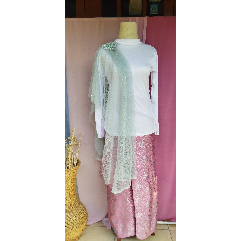 (COD) SELENDANG TILE MUTIARA /HIASAN PUNDAK KEBAYA /DRESS