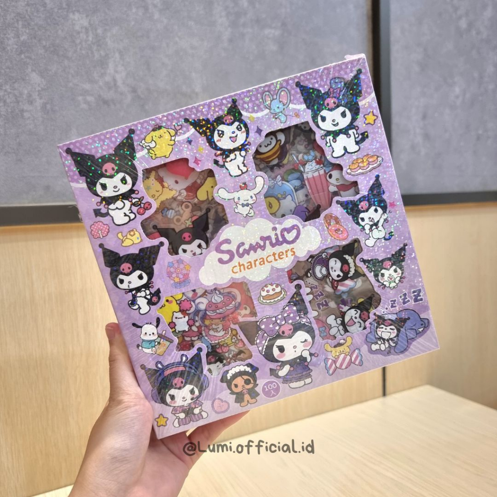 

[ ISI 100 ] STICKER BOX SANRIO KUROMI MY MELODY MELODI JOURNAL ANTI AIR PLASTIK
