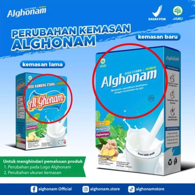 

Alghonam / Al ghonam Susu Kambing Etawa Plus Herbal Isi 200gr