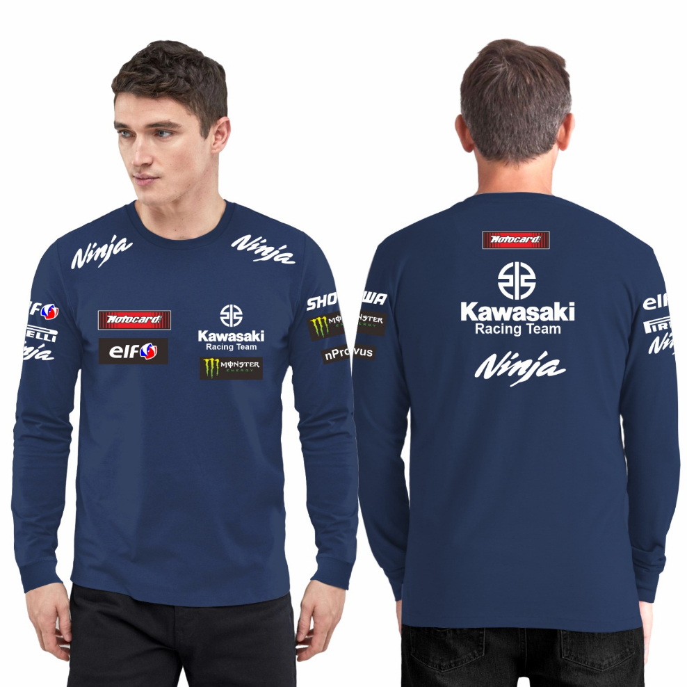 Longsleeve  kaos panjang pria kaos motogp kaos lengan panjang pria Kawasaki