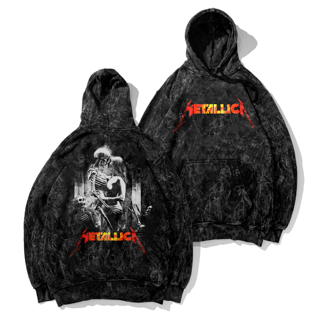 Sweater Hoodie Metallica Spit Out Sandwash Washed Premium Washing Hoodie Quality